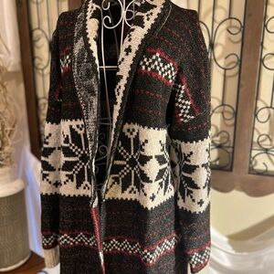 Maurices Black and Red Patterned Sweater